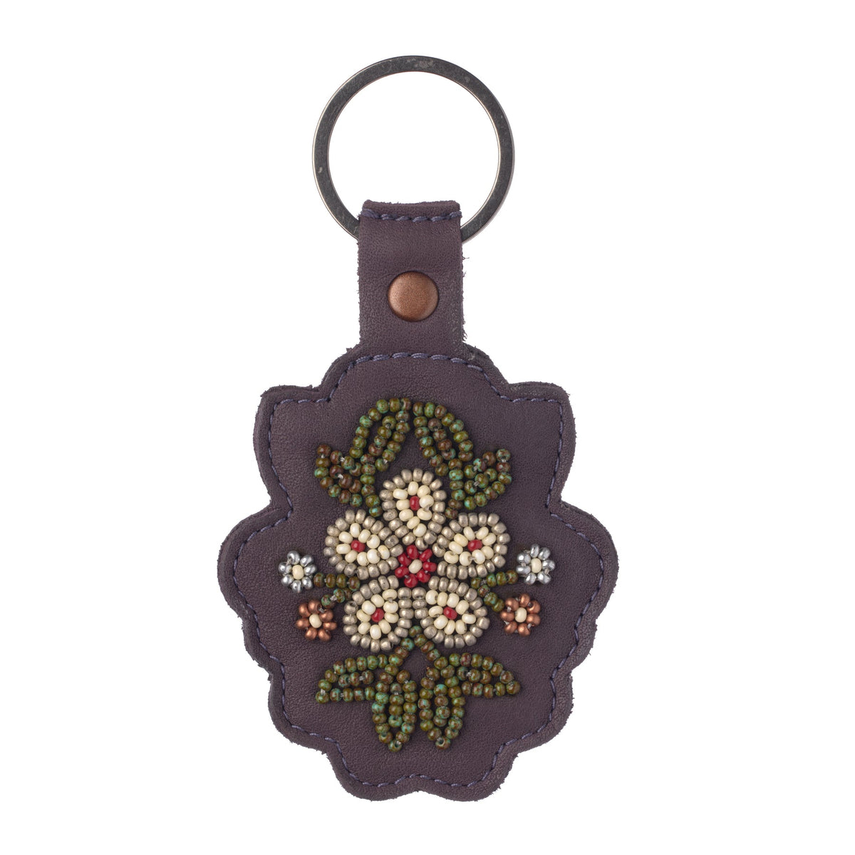Multicolor - Beaded Fabart Flower Keychain 34 main image 1