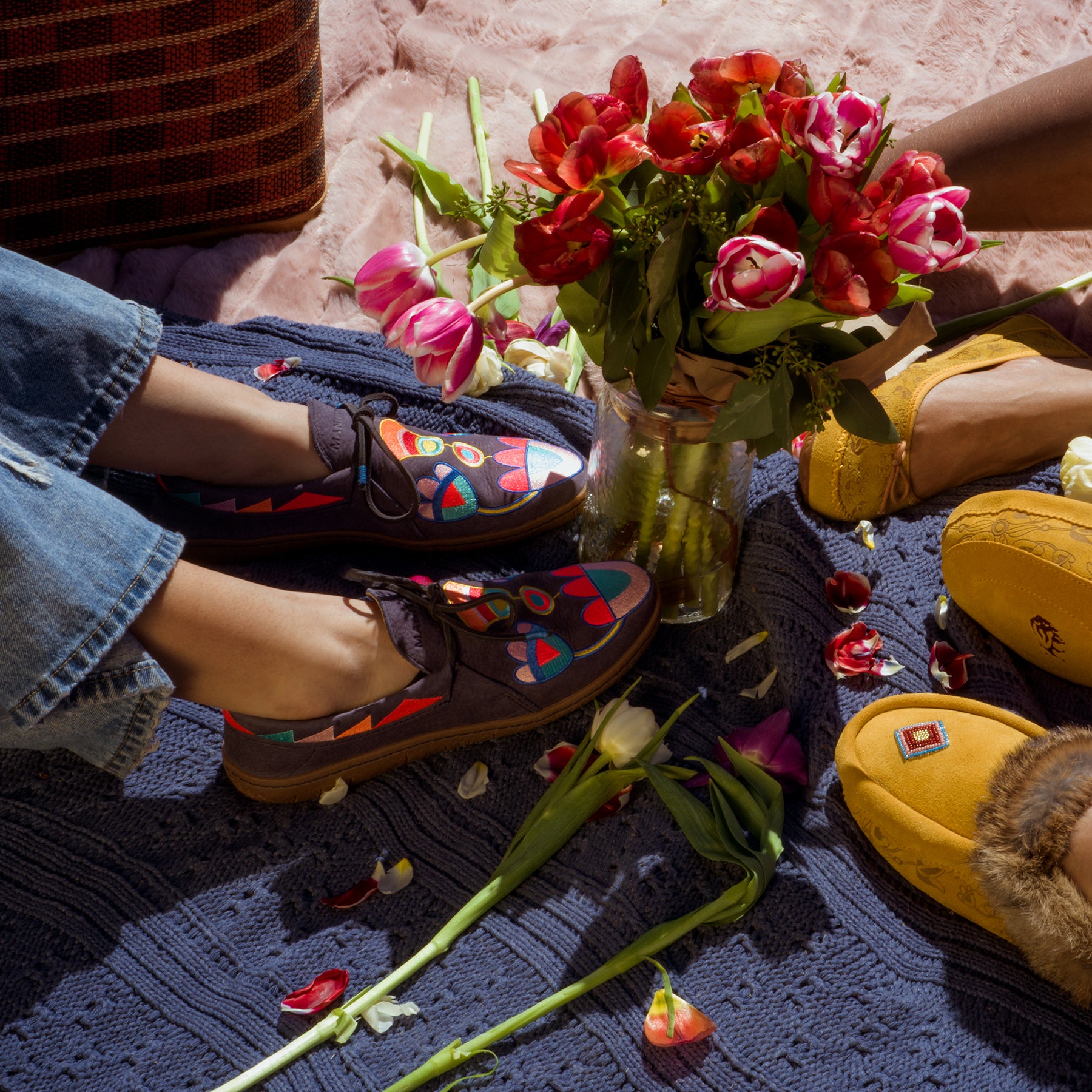 Not Afraid Modern Moccasin | Embroidered Floral Manitobah USA