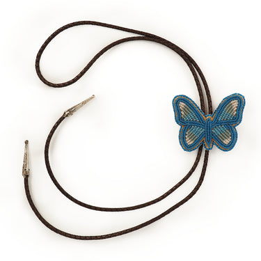 Cynthia Boehm Blue Butterfly Bolo Tie