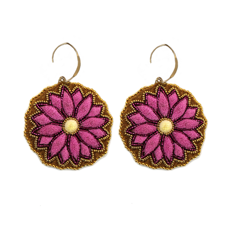 Carmen Miller Pink Floral Earrings