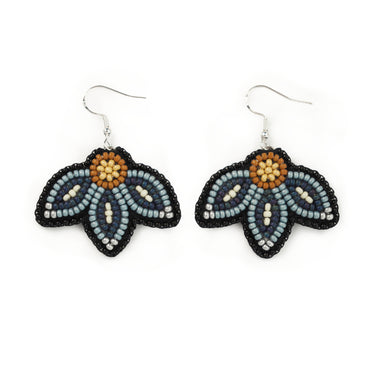 Jaime Lepine Blue Drop Petal Earrings