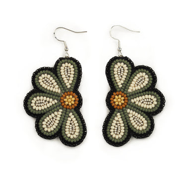 Jaime Lepine Half Flower Earrings