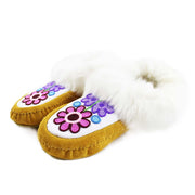 Rosa Scribe White Floral Ladies 9 Moccasins
